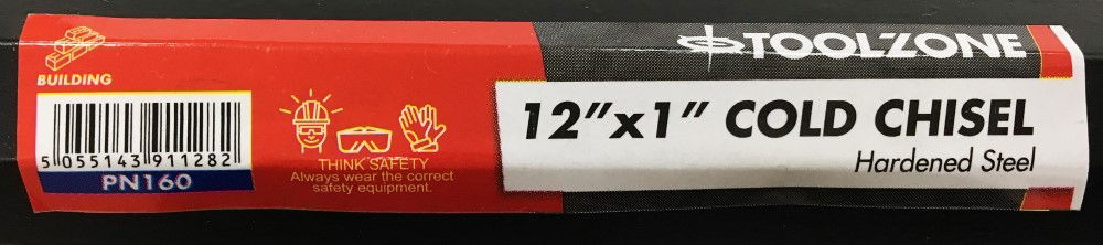COLD CHISEL 12 x 1 DROP FORGED HARDENED STEEL BLACK FINISH - TOOLZONE KDPPN160 thumbnail 3