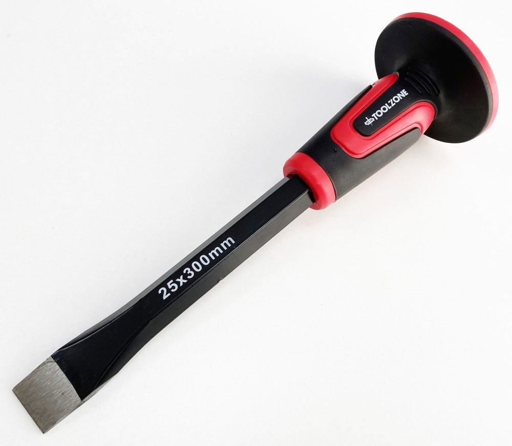 COLD CHISEL 300 x 25mm DROP FORGED STEEL SOFT GRIP - TOOLZONE KDPPN169 thumbnail 3
