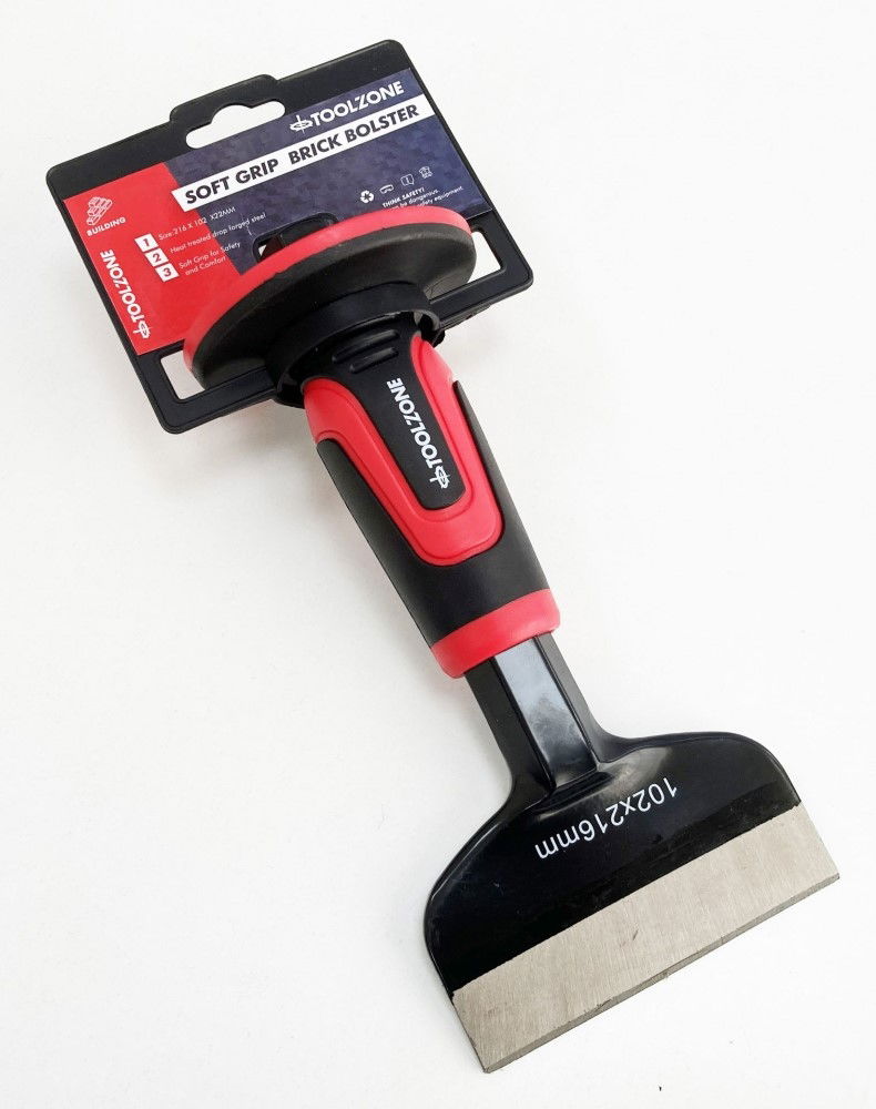 BRICK BOLSTER 216 x 102 x 22mm DROP FORGED STEEL SOFT GRIP - TOOLZONE KDPPN171 thumbnail 2