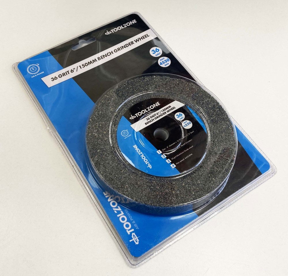 GRINDING WHEEL COARSE 6 36GRIT 19mm THICK ALUMINIUM OXIDE - TOOLZONE KDPPW020C thumbnail 2