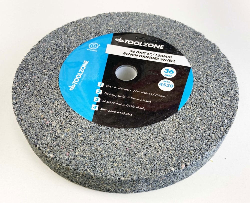 GRINDING WHEEL COARSE 6 36GRIT 19mm THICK ALUMINIUM OXIDE - TOOLZONE KDPPW020C thumbnail 4