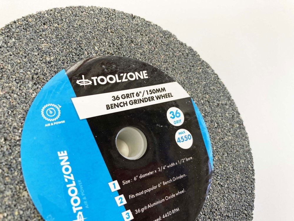 GRINDING WHEEL COARSE 6 36GRIT 19mm THICK ALUMINIUM OXIDE - TOOLZONE KDPPW020C thumbnail 5