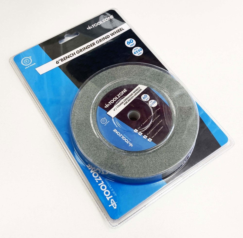 GRINDING WHEEL FINE 6 60GRIT 19mm THICK ALUMINIUM OXIDE - TOOLZONE KDPPW020F thumbnail 2