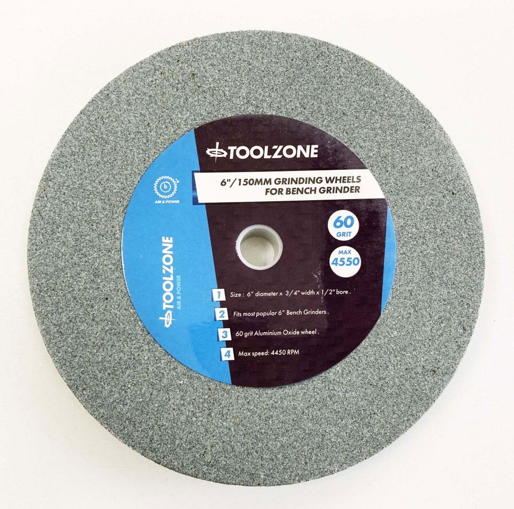GRINDING WHEEL FINE 6 60GRIT 19mm THICK ALUMINIUM OXIDE - TOOLZONE KDPPW020F thumbnail 3
