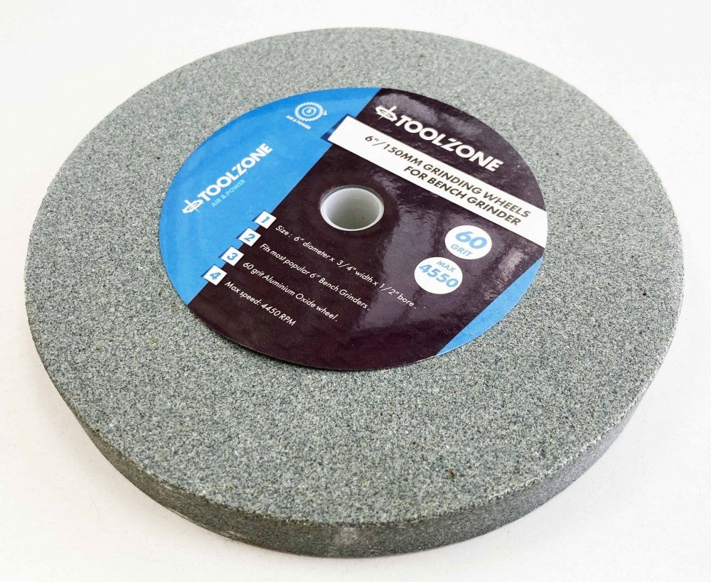 GRINDING WHEEL FINE 6 60GRIT 19mm THICK ALUMINIUM OXIDE - TOOLZONE KDPPW020F thumbnail 4