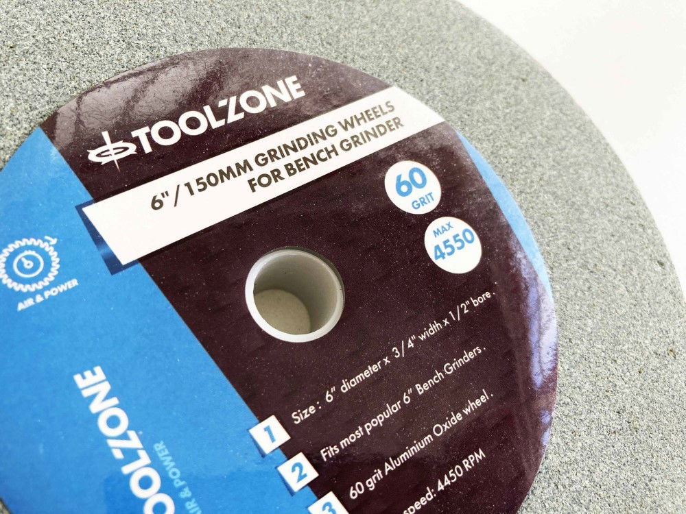 GRINDING WHEEL FINE 6 60GRIT 19mm THICK ALUMINIUM OXIDE - TOOLZONE KDPPW020F thumbnail 5