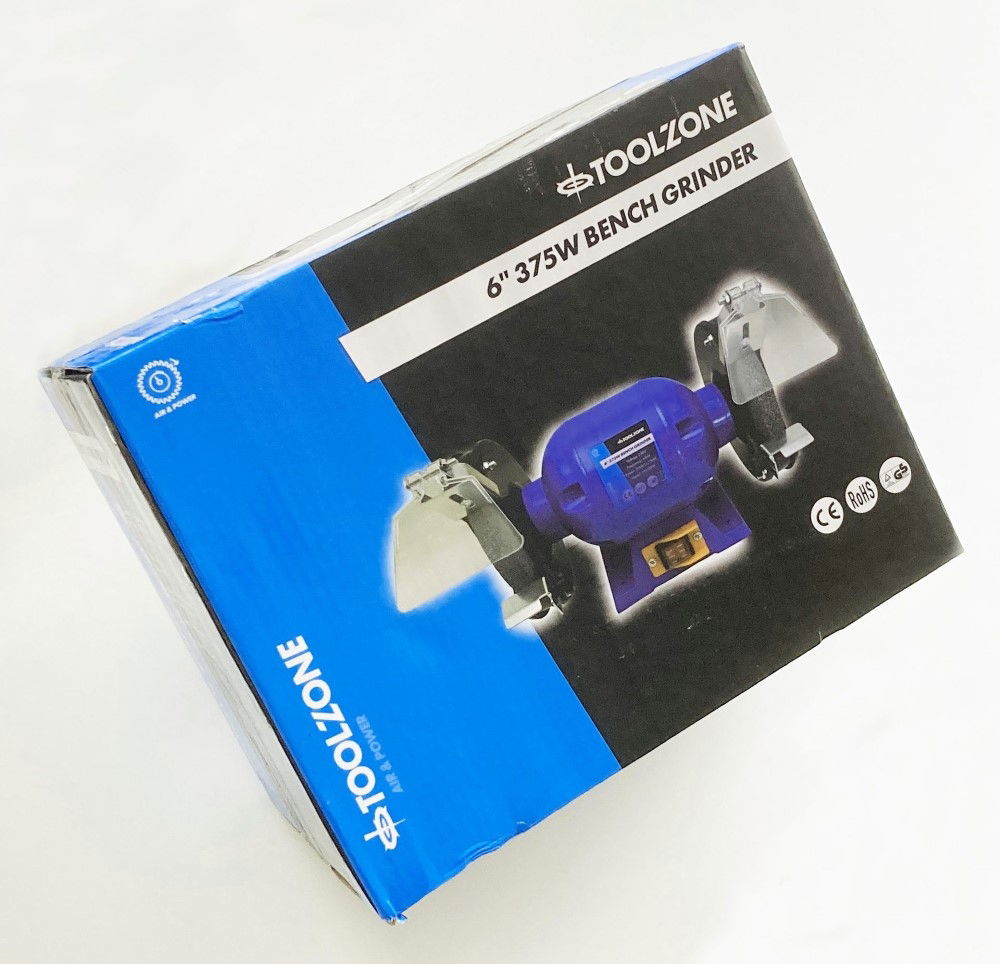 BENCH GRINDER 6 375W 1/2HP 230V WITH FINE AND COARSE WHEELS - TOOLZONE KDPPW057 thumbnail 2
