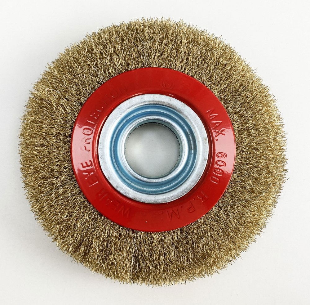 WIRE WHEEL 6 FOR BENCH GRINDER WITH PLASTIC BUSHES - TOOLZONE KDPPW064 thumbnail 3