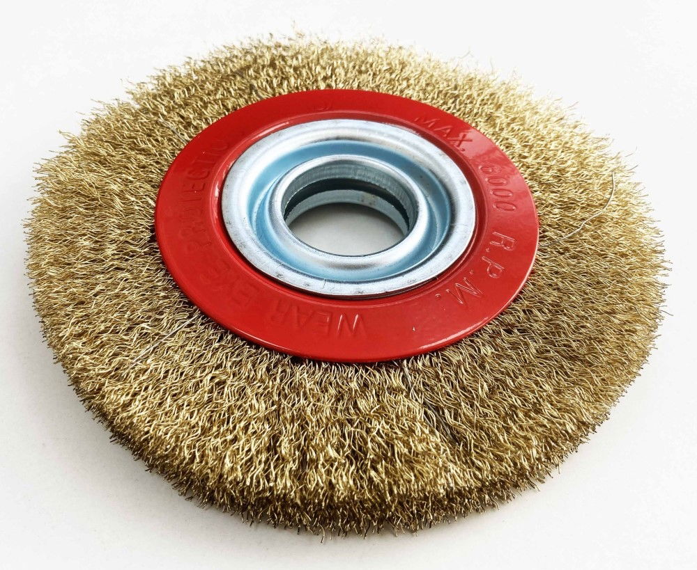 WIRE WHEEL 6 FOR BENCH GRINDER WITH PLASTIC BUSHES - TOOLZONE KDPPW064 thumbnail 4