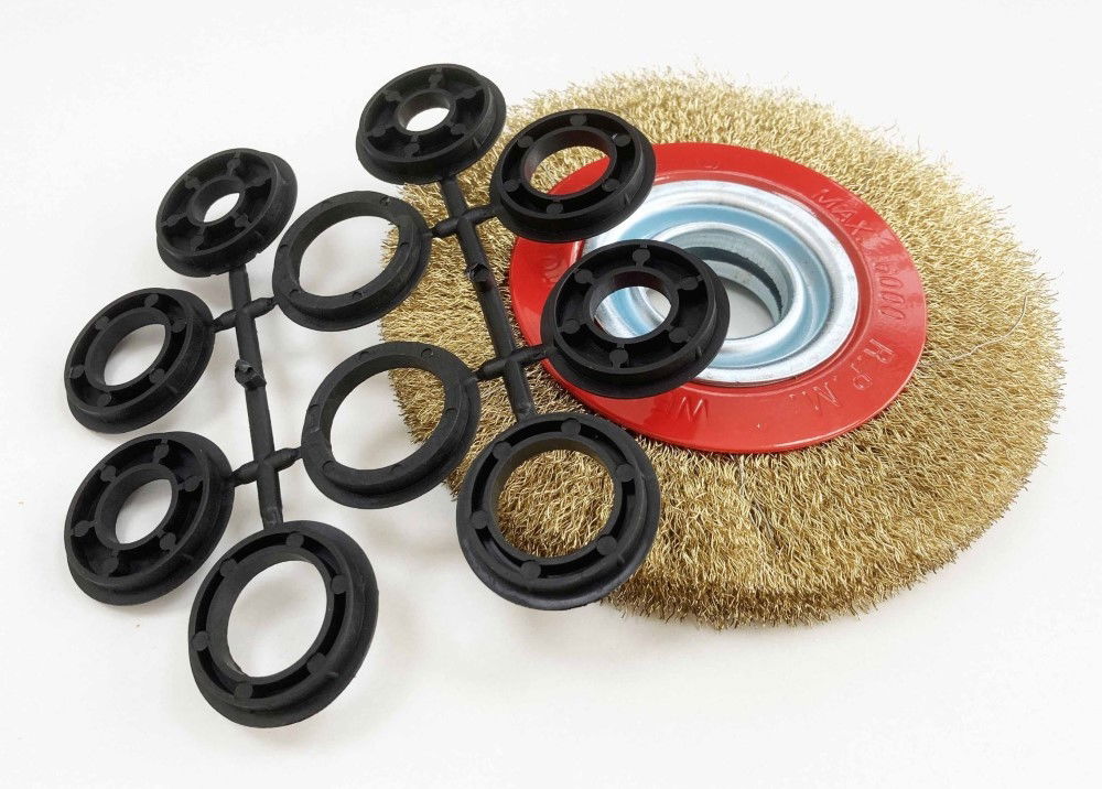 WIRE WHEEL 6 FOR BENCH GRINDER WITH PLASTIC BUSHES - TOOLZONE KDPPW064 thumbnail 5