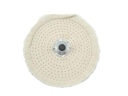 BUFFING MOP 6 COTTON CALICO 80 LAYERS WITH ARBOUR AND FLANGES - TOOLZONE KDPPW065 thumbnail 2
