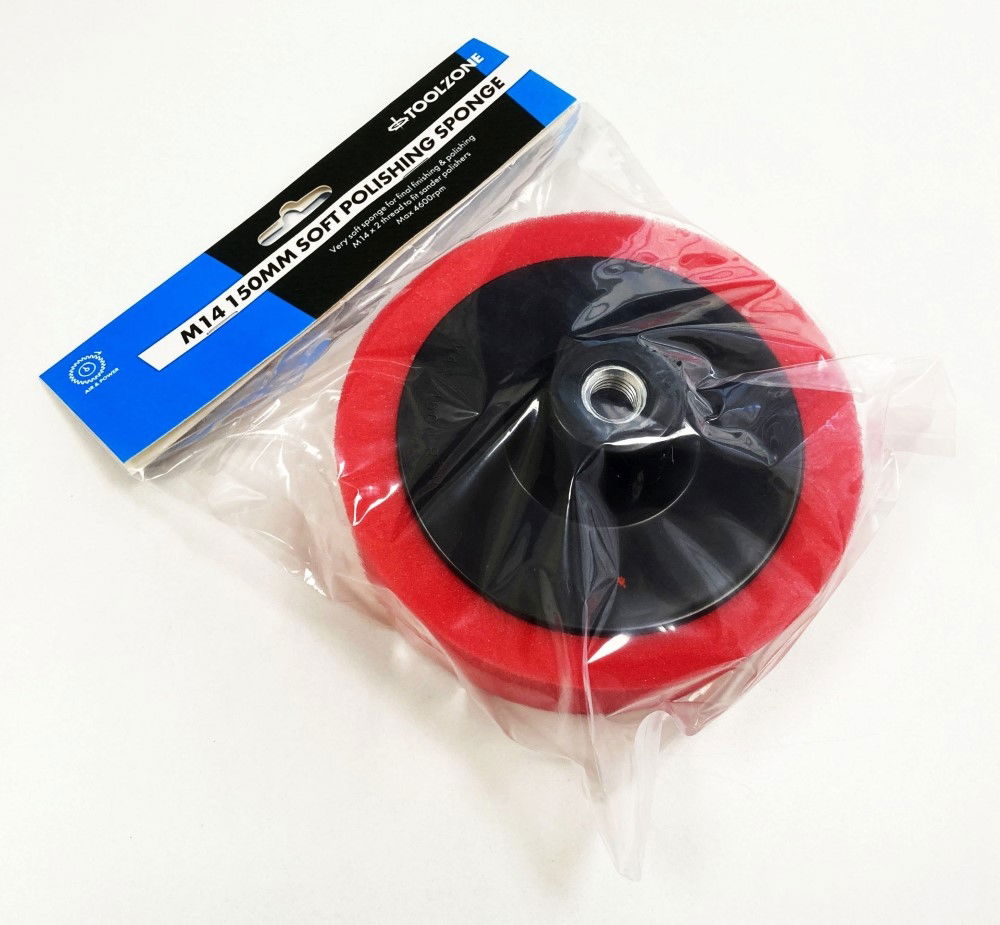 POLISHING SPONGE SOFT 150 x 50mm M14 THREAD - TOOLZONE KDPPW160 thumbnail 2
