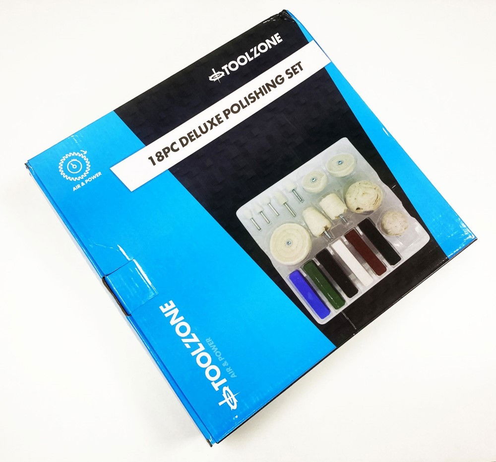 POLISHING KIT 18PC WITH 6 COMPOUNDS FELT BOBS BUFFS AND WHEELS - TOOLZONE KDPPW163 thumbnail 4