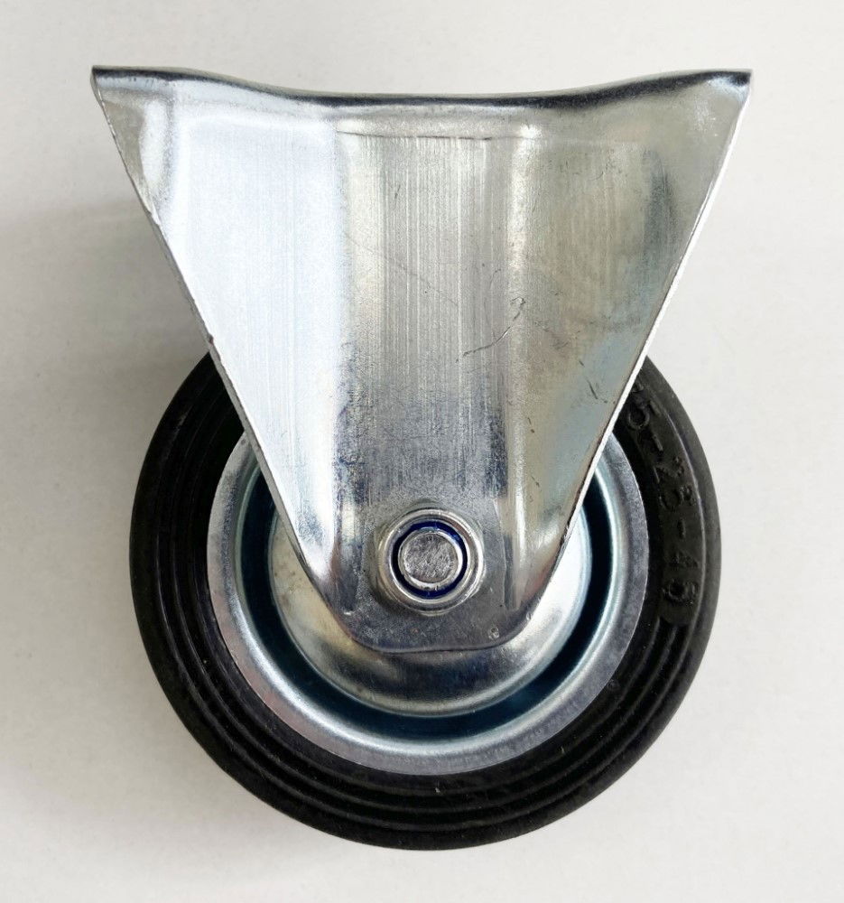CASTOR FIXED 3 75mm RUBBER WHEEL STEEL PLATE 50kg - TOOLZONE KDPRM006 thumbnail 4