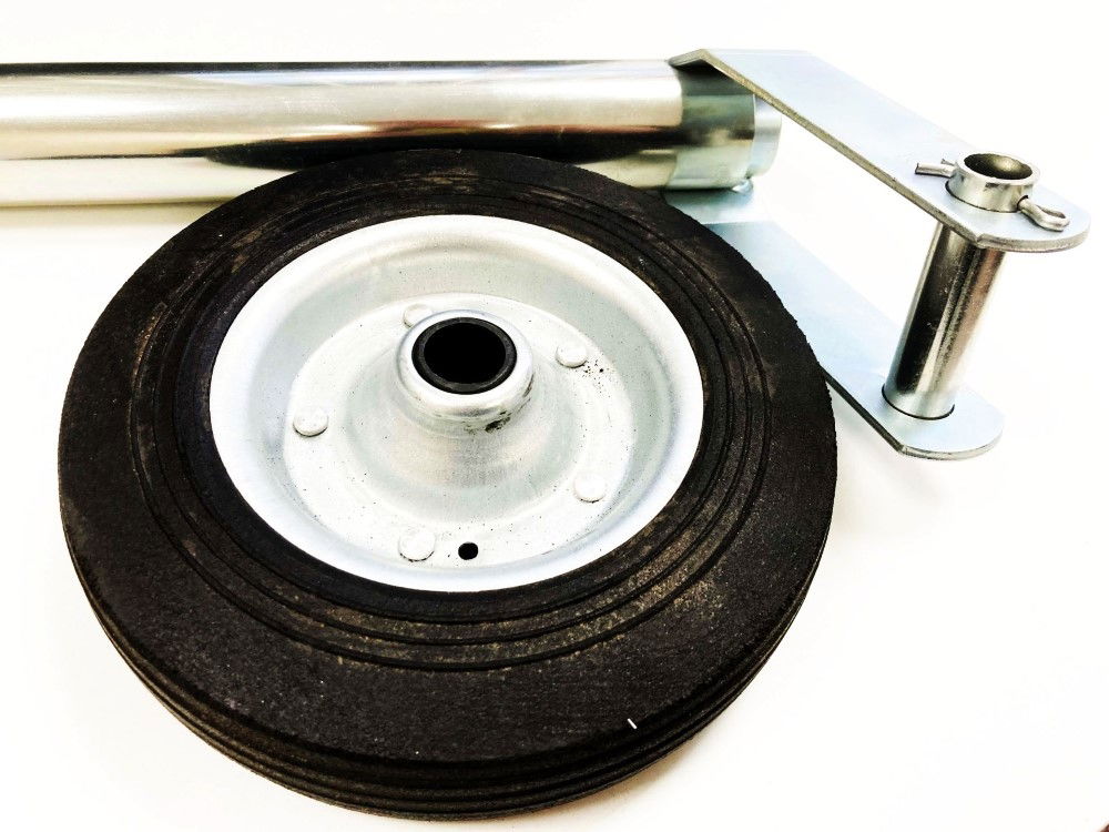 TRAILER JOCKEY WHEEL 42mm 200mm RUBBER TYRE SWING BACK 350lb - TOOLZONE KDPRM016 thumbnail 3