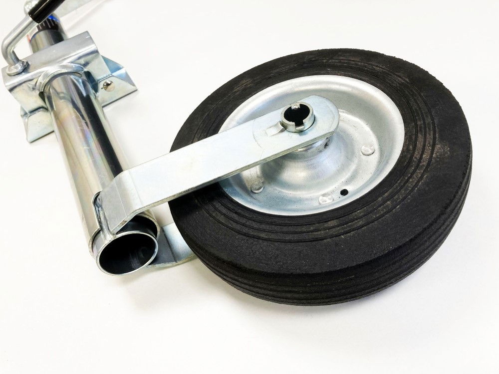 TRAILER JOCKEY WHEEL 42mm 200mm RUBBER TYRE SWING BACK 350lb - TOOLZONE KDPRM016 thumbnail 4