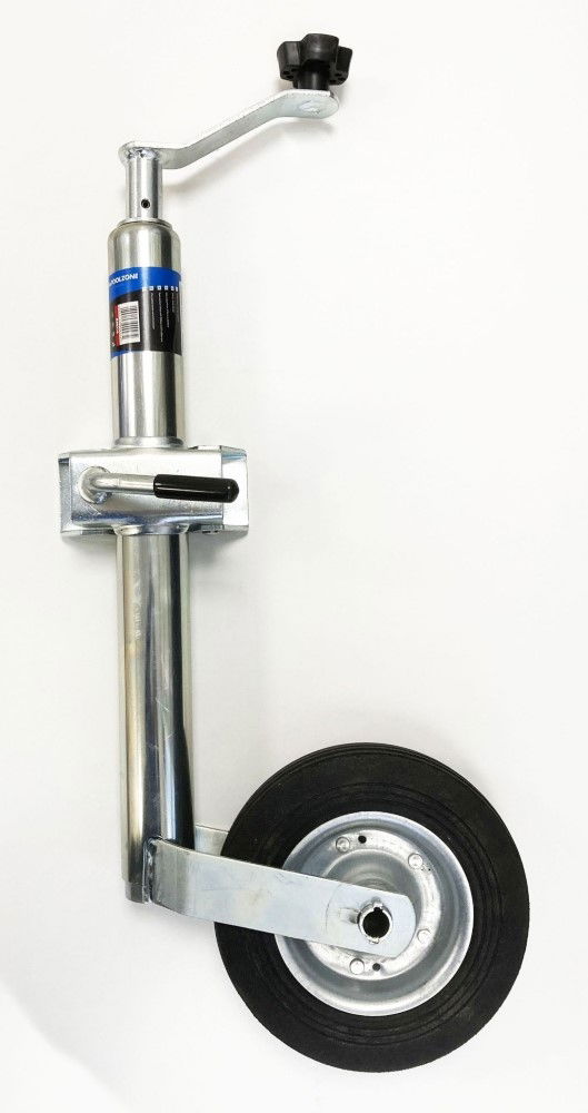 TRAILER JOCKEY WHEEL 42mm 200mm RUBBER TYRE SWING BACK 350lb - TOOLZONE KDPRM016 thumbnail 8