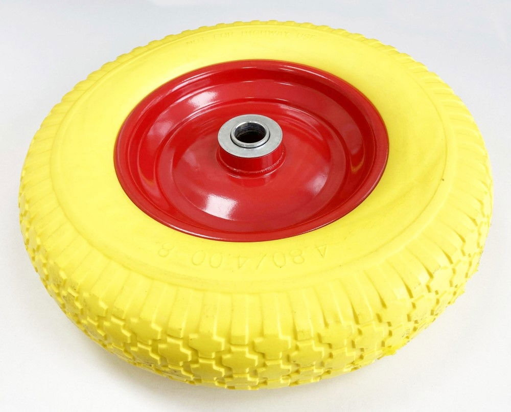 WHEELBARROW WHEEL PUNCTURE PROOF 370x85mm 25mm BORE 200kg - TOOLZONE KDPRM029 thumbnail 2