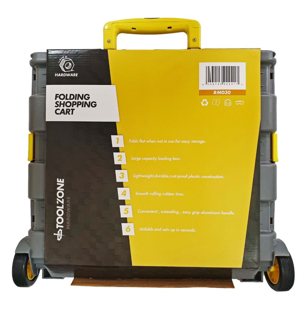 SHOPPING CART EXTRA LARGE YELLOW AND GREY PLASTIC - TOOLZONE KDPRM030 thumbnail 2