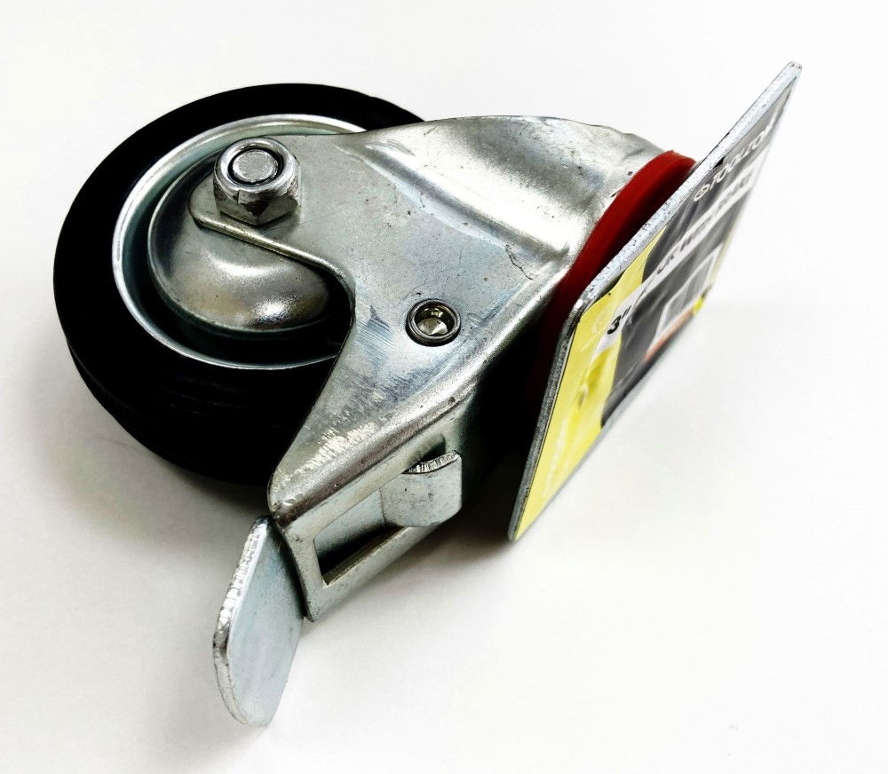 CASTOR SWIVEL WITH BRAKE 3 45kg PLATE 74x60mm - TOOLZONE KDPRM031 thumbnail 2