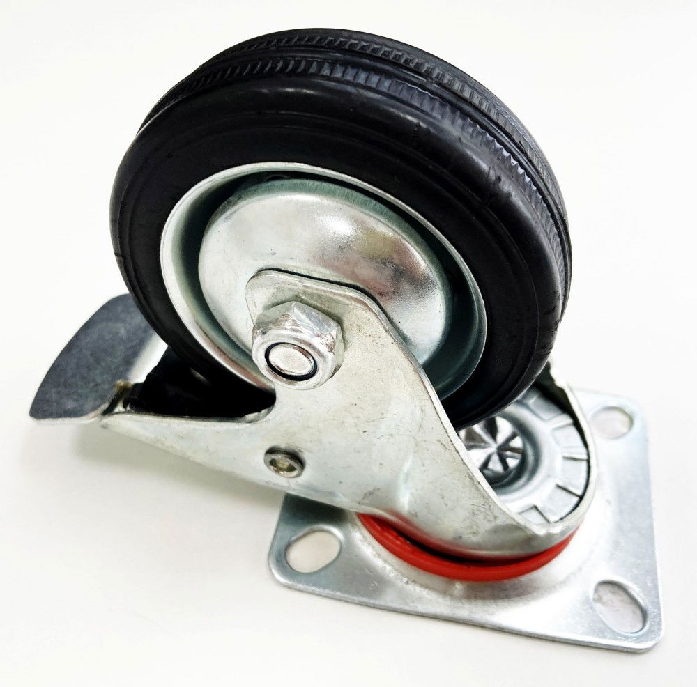 CASTOR SWIVEL WITH BRAKE 3 45kg PLATE 74x60mm - TOOLZONE KDPRM031 thumbnail 3