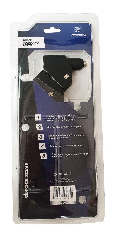 HAND RIVETER SWIVEL HEAD 300mm 2.4-4.8mm - TOOLZONE KDPRV003 thumbnail 2