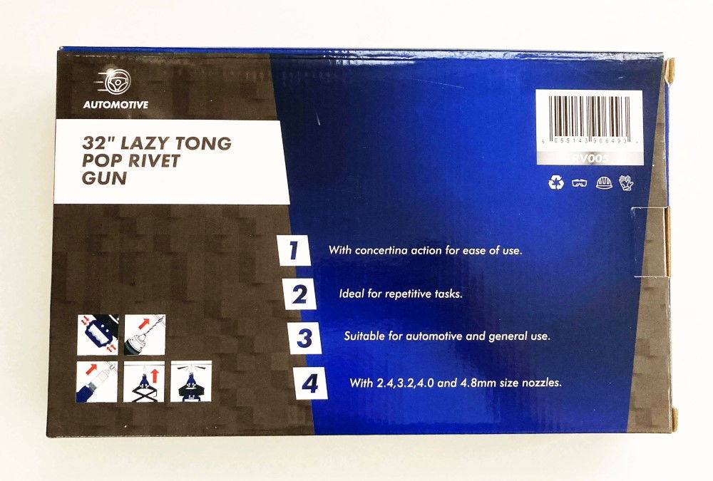 RIVETER LAZY TONG 3.2-6.4mm 3 NOZZLES - TOOLZONE KDPRV005 thumbnail 3