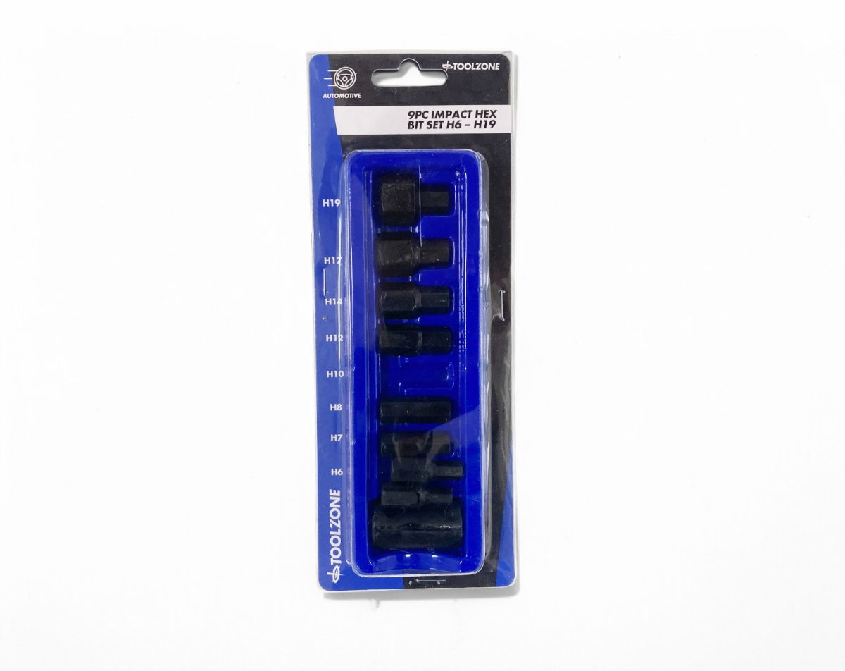 IMPACT HEX BIT SET 9PC H6-H19 1/2 DRIVE - TOOLZONE KDPSD066 thumbnail 3