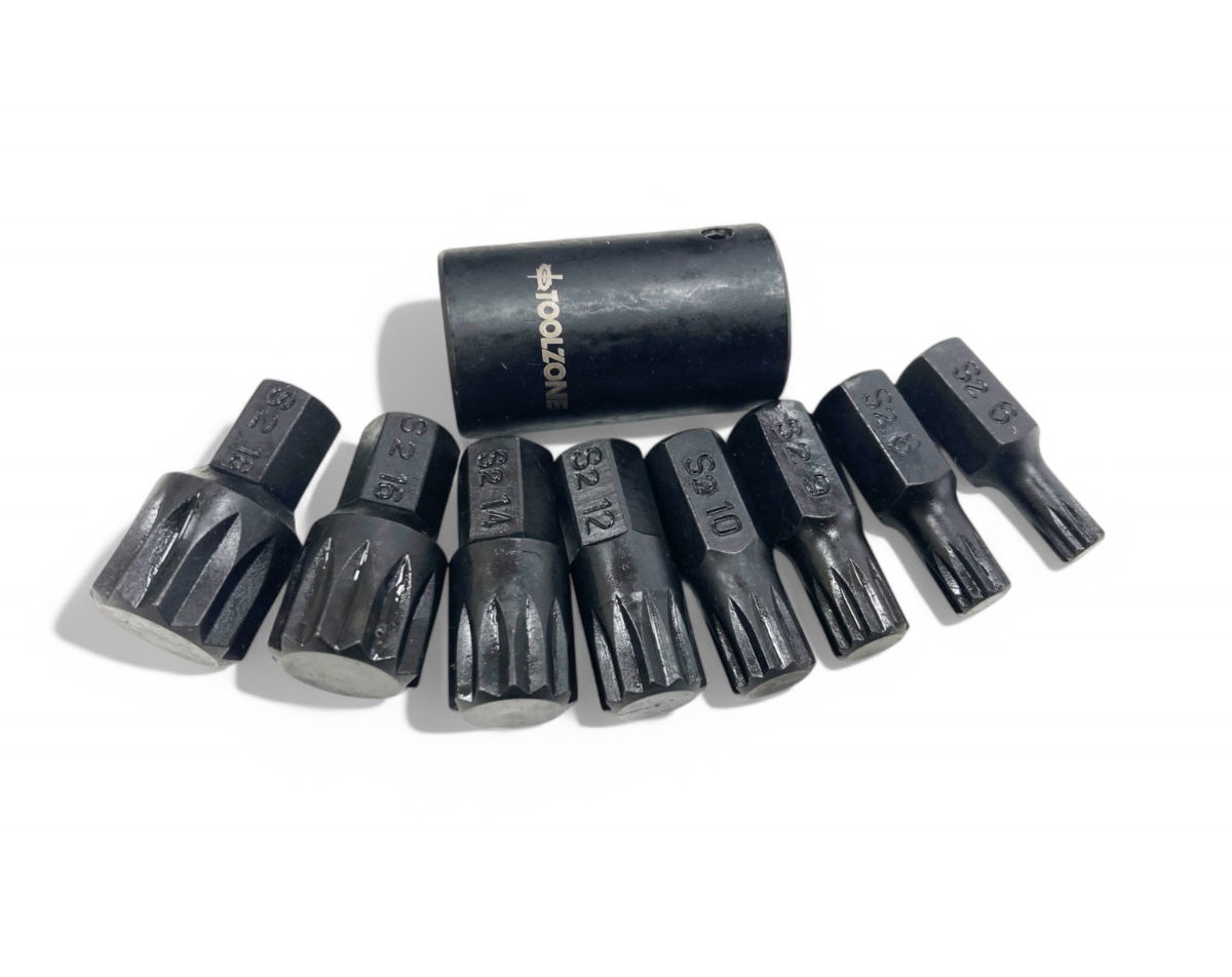 IMPACT SPLINE BIT SET 9PC M6-M18 1/2 DRIVE - TOOLZONE KDPSD067 thumbnail 2