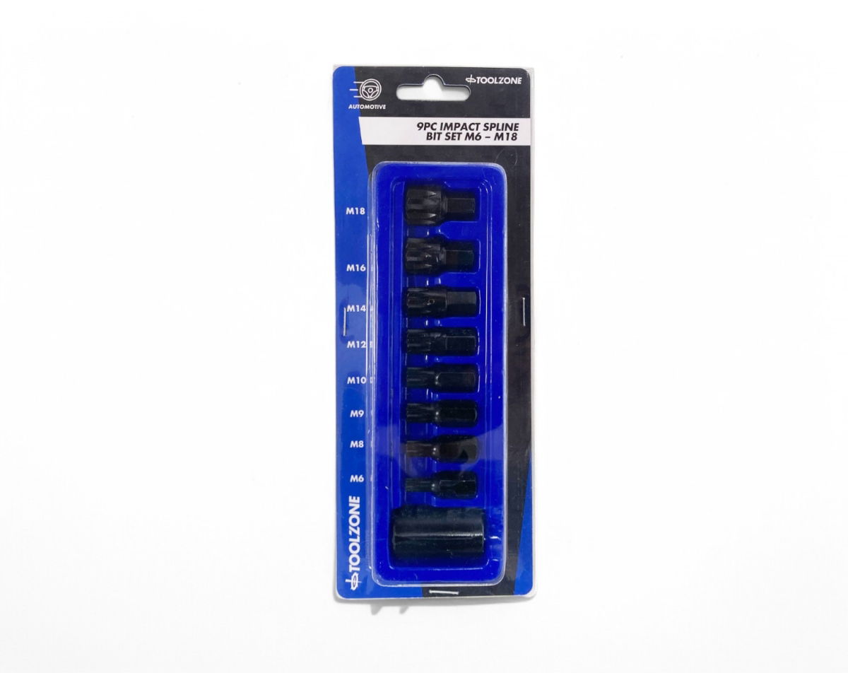 IMPACT SPLINE BIT SET 9PC M6-M18 1/2 DRIVE - TOOLZONE KDPSD067 thumbnail 3