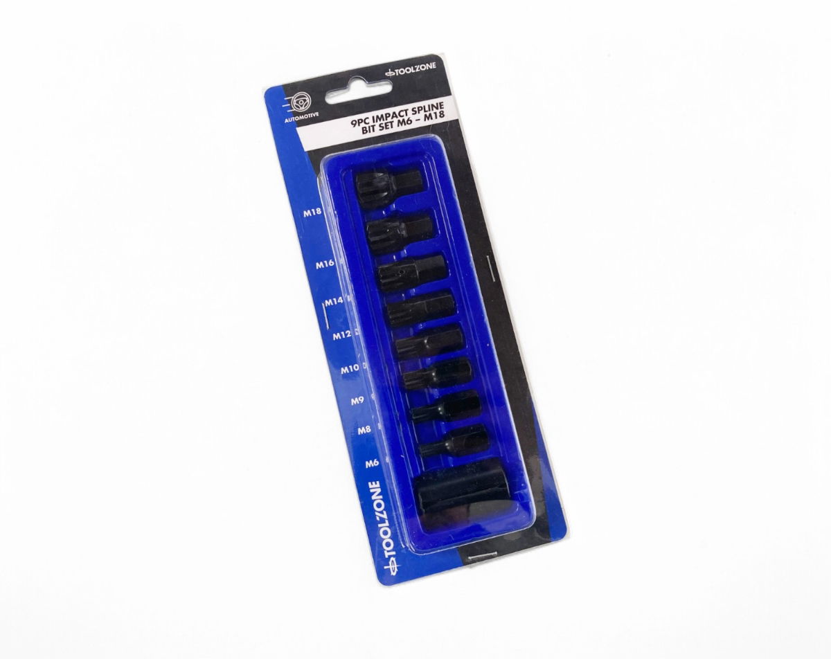 IMPACT SPLINE BIT SET 9PC M6-M18 1/2 DRIVE - TOOLZONE KDPSD067 thumbnail 4