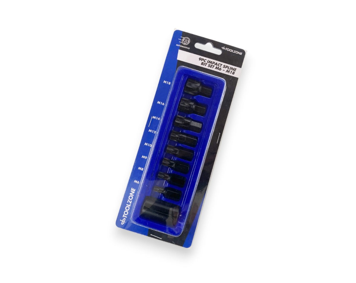 IMPACT SPLINE BIT SET 9PC M6-M18 1/2 DRIVE - TOOLZONE KDPSD067 thumbnail 5