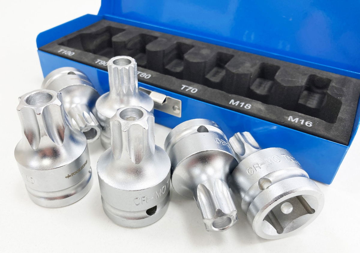 SPLINE AND STAR BIT SET 6PC 3/4 DRIVE T70-T100 M16 M18 - TOOLZONE KDPSD069 thumbnail 6