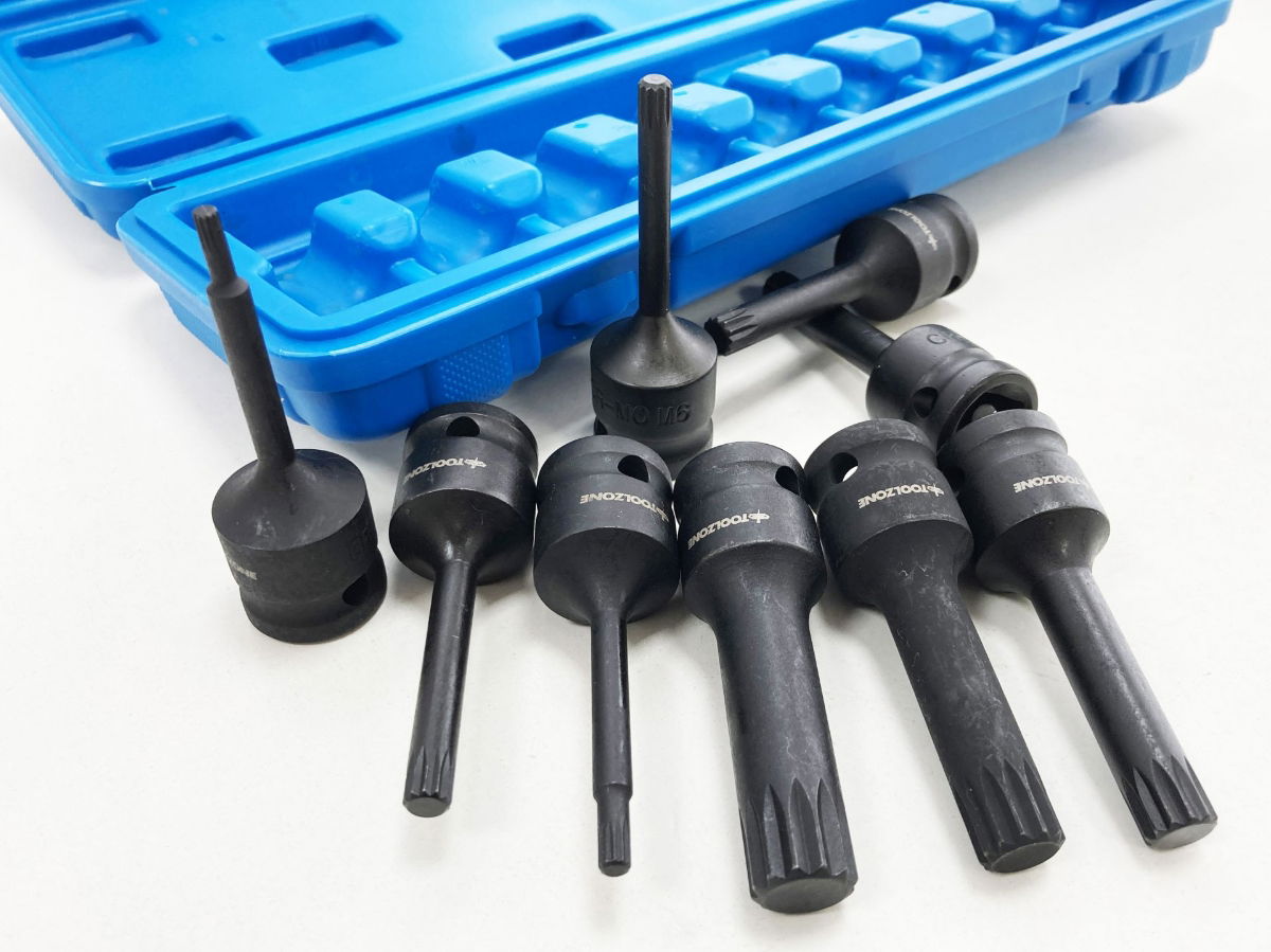 IMPACT SPLINE BIT SET 9PC M4-M16 1/2 DRIVE - TOOLZONE KDPSD070 thumbnail 2