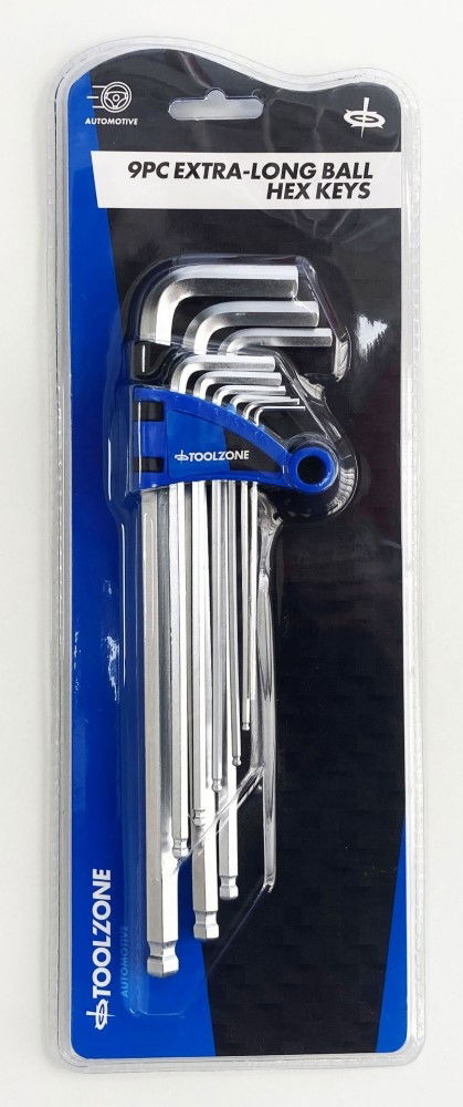 EXTRA-LONG BALL HEX KEY SET 9PC 1.5-10mm - TOOLZONE KDPSD075 image 1