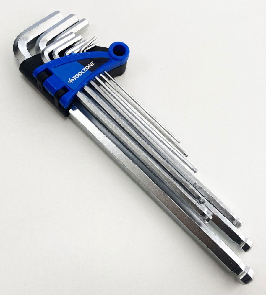 EXTRA-LONG BALL HEX KEY SET 9PC 1.5-10mm - TOOLZONE KDPSD075 thumbnail 5