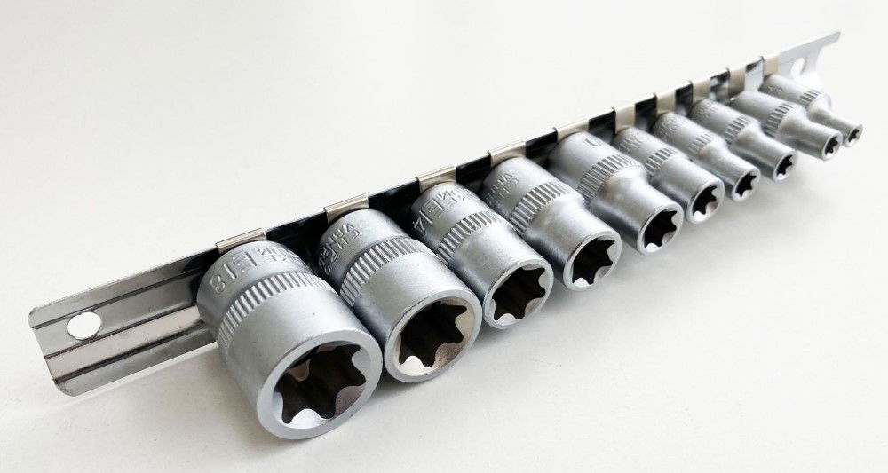 FEMALE STAR SOCKET SET 10PC 4-18mm ON RAIL - TOOLZONE KDPSD077 thumbnail 3