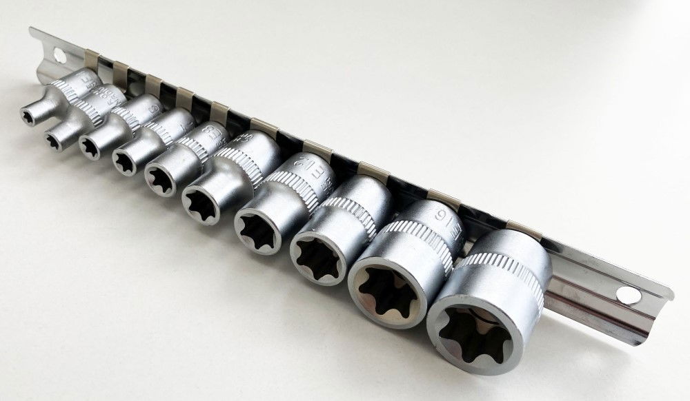 FEMALE STAR SOCKET SET 10PC 4-18mm ON RAIL - TOOLZONE KDPSD077 thumbnail 4