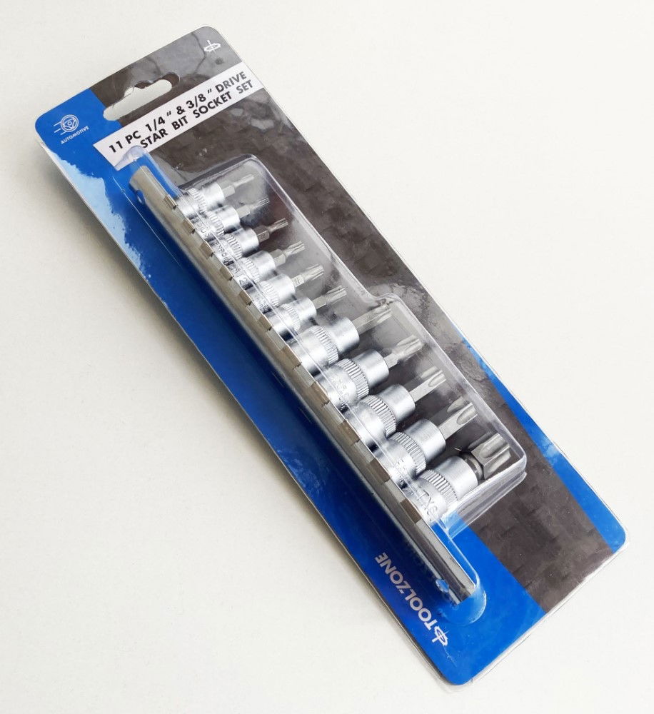 STAR BIT SOCKET SET 11PC T10-T60 ON RAIL - TOOLZONE KDPSD078 thumbnail 2