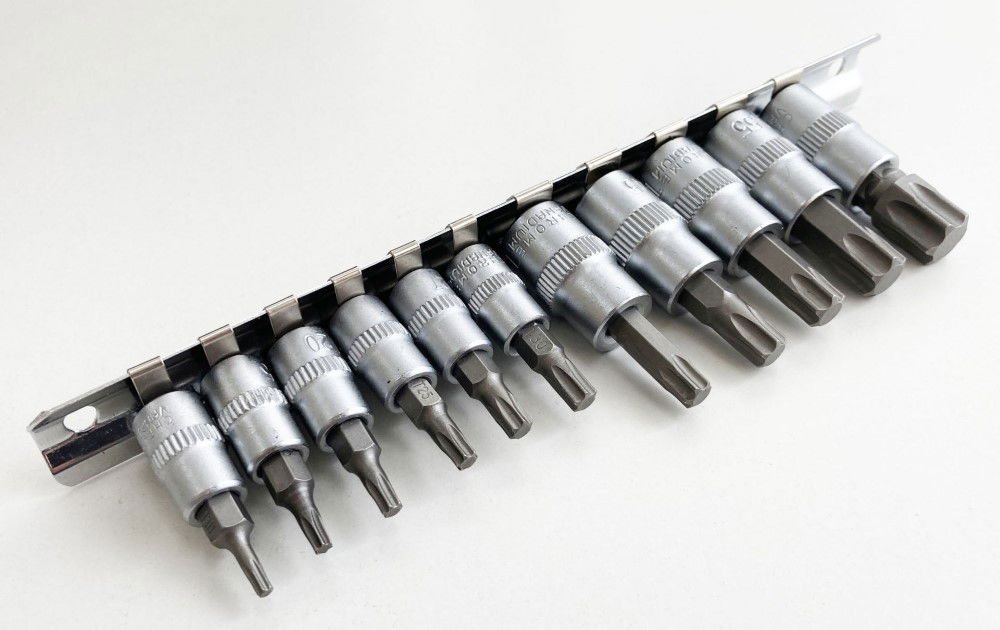 STAR BIT SOCKET SET 11PC T10-T60 ON RAIL - TOOLZONE KDPSD078 thumbnail 3