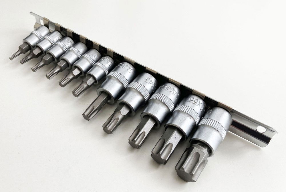 STAR BIT SOCKET SET 11PC T10-T60 ON RAIL - TOOLZONE KDPSD078 thumbnail 4