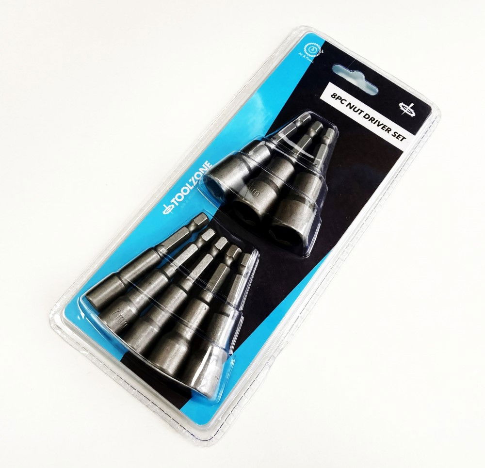 MAGNETIC NUT DRIVER SET 8PC 1/4 DRIVE 6-13mm 65mm LENGTH - TOOLZONE KDPSD083 thumbnail 2