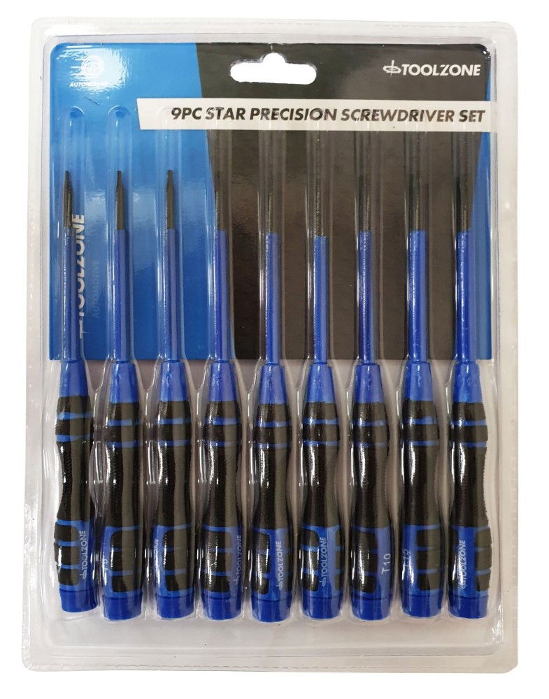 PRECISION STAR SCREWDRIVER SET 9PC T4-T20 SOFT GRIP - TOOLZONE KDPSD084 image 1