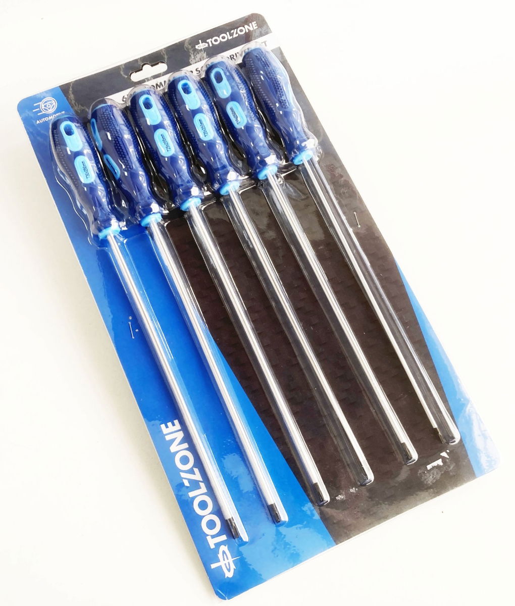 STAR SCREWDRIVER SET 6PC 250mm T10-T30 - TOOLZONE KDPSD089 thumbnail 2