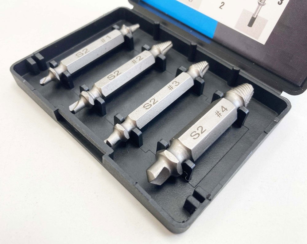 DOUBLE ENDED SCREW EXTRACTOR SET 4PC 1/4 HEX 3-12mm - TOOLZONE KDPSD093 thumbnail 7
