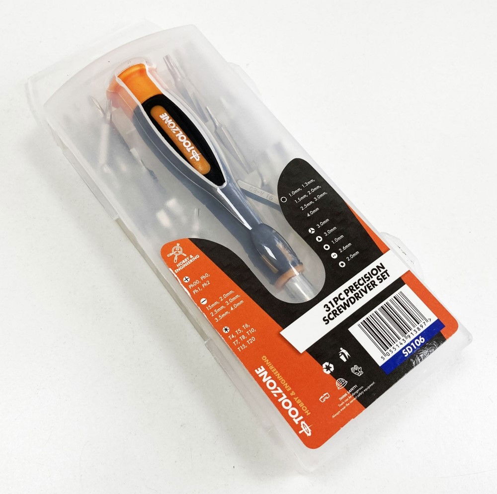 PRECISION SCREWDRIVER SET 31PC IN CASE 5/32 SHANK - TOOLZONE KDPSD106 thumbnail 2