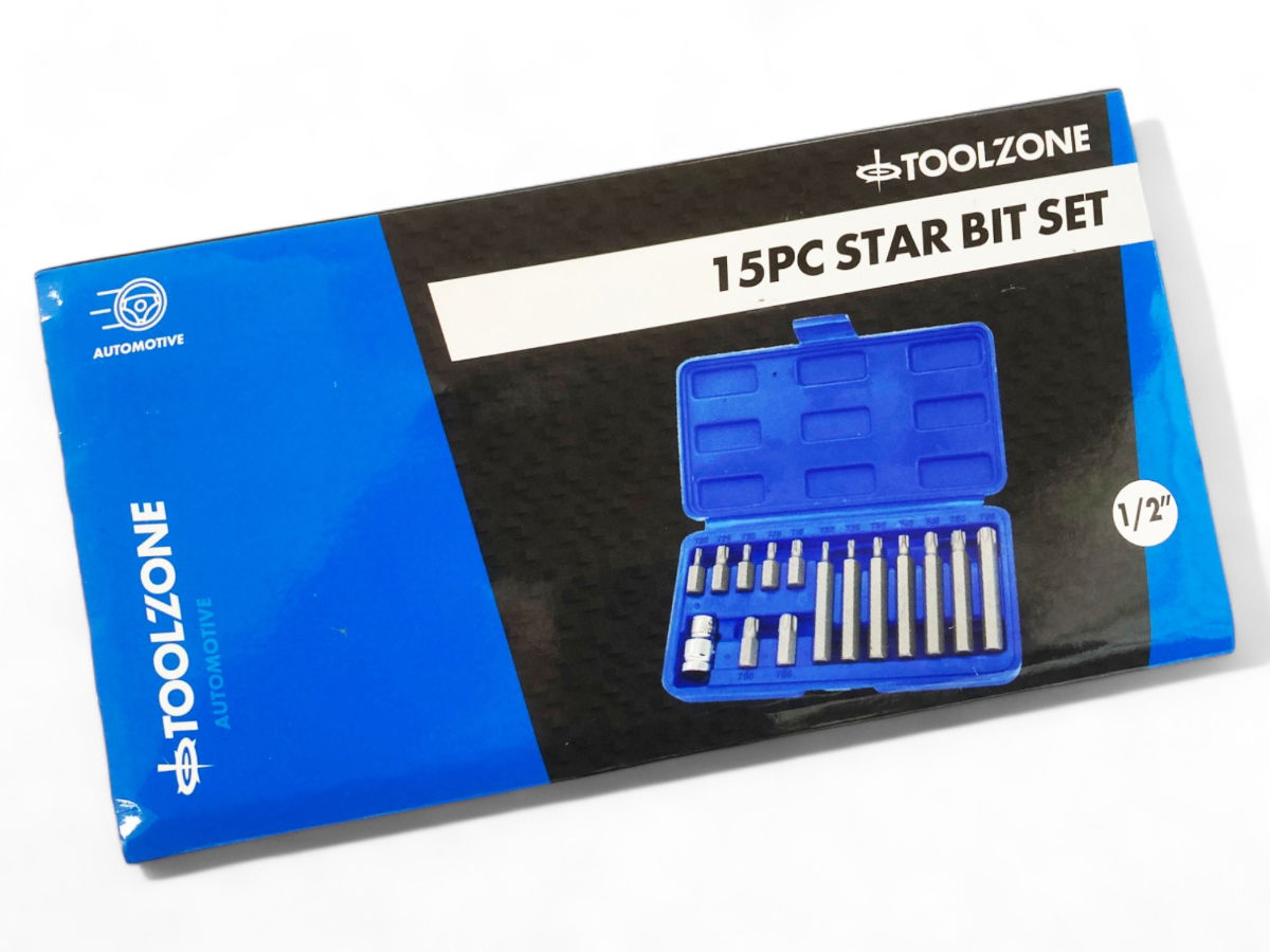 STAR BIT SET 15PC WITH 1/2 ADAPTOR 30mm 75mm - TOOLZONE KDPSD129 thumbnail 2