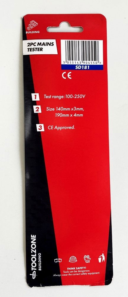 MAINS TESTER SET 2PC 140 x 3mm 190 x 4mm 100-250v - TOOLZONE KDPSD181 thumbnail 3