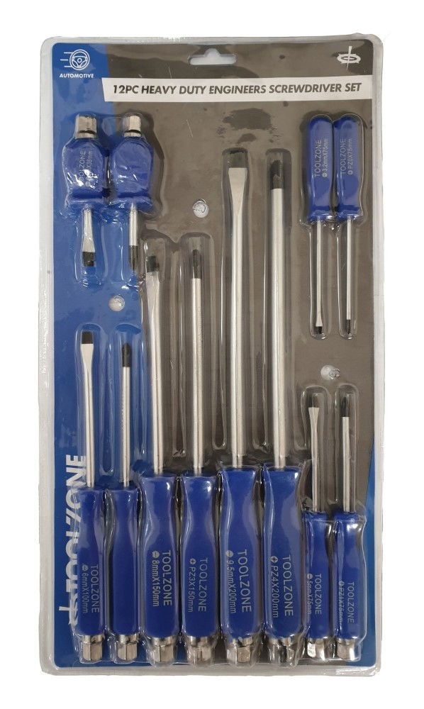 SCREWDRIVER SET HEX SHANK 12PC BLUE - TOOLZONE KDPSD190 thumbnail 5