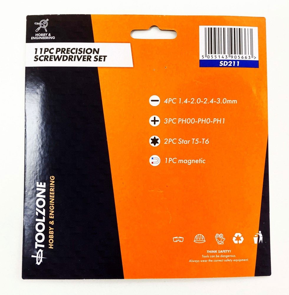 PRECISION SCREWDRIVER SET 11PC PHILLIPS 00-1 SLOT 1-3mm - TOOLZONE KDPSD211 thumbnail 3